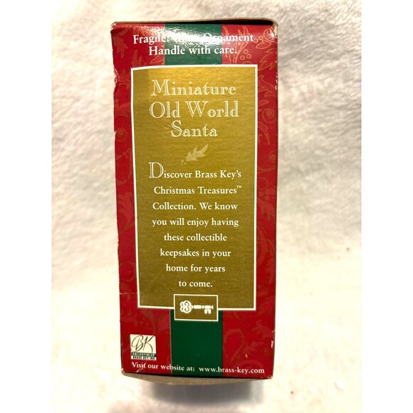 Old World Santa Ornament Brass Key Christmas Hand-Crafted Glass Miniatures VTG - Picture 5 of 10